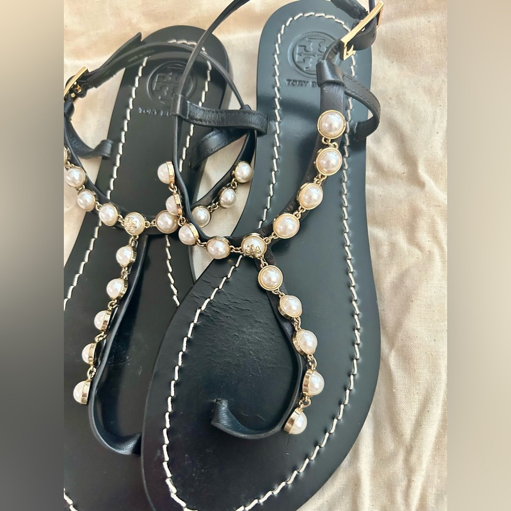Tory Burch Emmy Pearl Strap Sandals - Picture 5 of 10